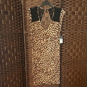 Guess Leopard Print Backless Dress